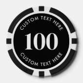 Foto Schwarz 100 nummeriert Pokerchips (Vorderseite)