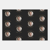 Foto Schwarz Gold Geburtstag Geschenkpapier Set (Vorderseite 3)