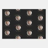 Foto Schwarz Gold Geburtstag Geschenkpapier Set (Vorderseite 2)