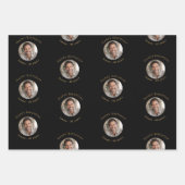 Foto Schwarz Gold Geburtstag Geschenkpapier Set (Vorderseite)