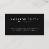 Foto schwarz, modern minimalistisch visitenkarte (Rückseite)