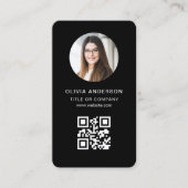 Foto-Schwarz-QR-Code Visitenkarte (Vorderseite)