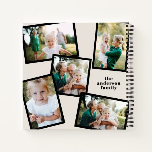 Foto Schwarz und cremefarben, modern und einfach Notizblock (Rückseite)