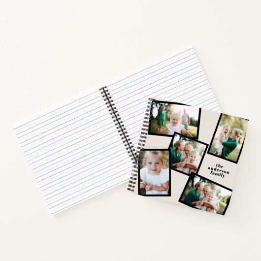 Foto Schwarz und cremefarben, modern und einfach Notizblock (Innenseite)