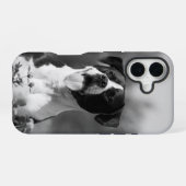 Foto Schwarz und Weiß personalisierbar iPhone 16 Hülle (Rückseite (Horizontal))