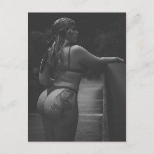 Foto Schwarz-Weiß-Bikini Postkarte