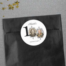 Foto Schwarz-weiß Elegant 100. Geburtstagsparty