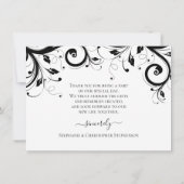 Foto Schwarz-Weiß-Festwirbel Vielen Dank Dankeskarte (Rückseite)