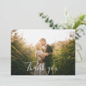 Foto Schwarz-Weiß Hochzeit danke Karte (Stehend Vorderseite)