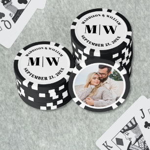 Foto Schwarz Weiß Hochzeitsgunst Pokerchips
