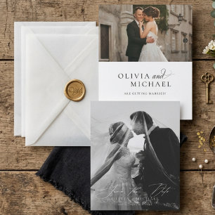 Foto Schwarz Weiß Kalligrafie Schleier Hochzeit Einladung