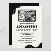 Foto Schwarz-weiß Men 96. Geburtstag Einladung (Vorne/Hinten)