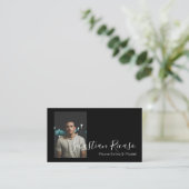 Foto Schwarz/Weiß Personalisiert Visitenkarte (Stehend Vorderseite)