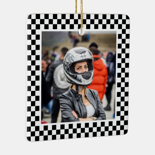 Foto Schwarz-Weiß-Schachbrett Keramikornament (Rechts)