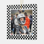 Foto Schwarz-Weiß-Schachbrett Keramikornament (Links)