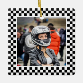 Foto Schwarz-Weiß-Schachbrett Keramikornament