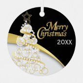 Foto - Schwarz, Weiß und Gold - Weihnachten | Anpa Ornament Aus Metall (Vorderseite)