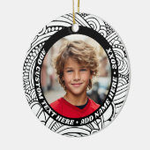 Foto - Schwarz-weiße Abstrakte Grenze - Retro-Text Keramik Ornament (Links)