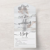 Foto Schwarz-weiße Hochzeit All In One Einladung (Innen Boden)