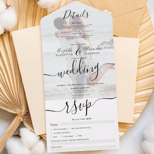 Foto Schwarz-weiße Hochzeit All In One Einladung