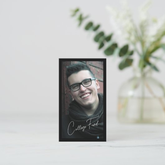 Foto Schwarz-weißer Abschluss QR Code Uni Fonds Begleitkarte (Stehend Vorderseite)