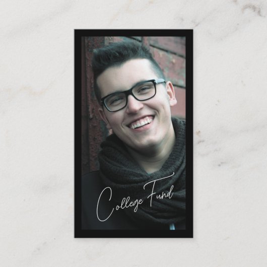 Foto Schwarz-weißer Abschluss QR Code Uni Fonds Begleitkarte (Vorderseite)