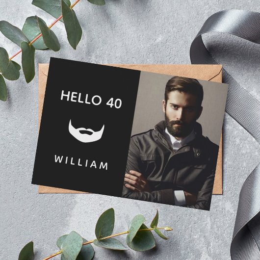 Foto Schwarz-weißer Bart Einladung