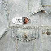 Foto Schwarz-weißes Logo Einfach Oval Namensschild (Beispiel)