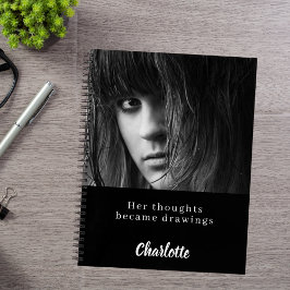 Foto Schwarz-weißes Zitat Notizblock