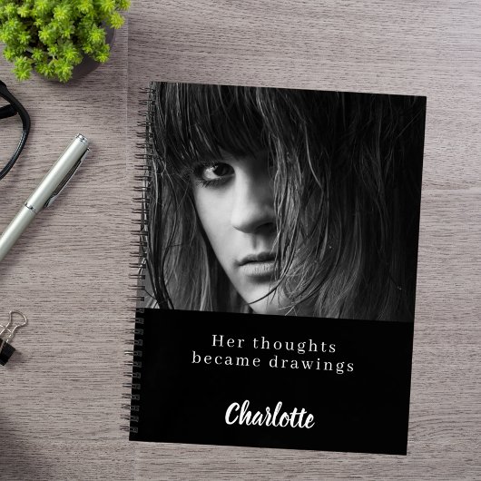 Foto Schwarz-weißes Zitat Notizblock