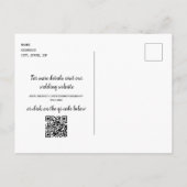 Foto Schwarz Wir Hochzeit speichern das Datum Postkarte (Rückseite)