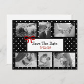Foto "Schwarze und weiße Punkte" Save the Date Pos Ankündigungspostkarte (Vorne/Hinten)
