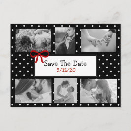 Foto "Schwarze und weiße Punkte" Save the Date Pos Ankündigungspostkarte