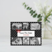 Foto "Schwarze und weiße Punkte" Save the Date Pos Ankündigungspostkarte (Stehend Vorderseite)