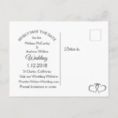 Foto "Schwarze und weiße Punkte" Save the Date Pos Ankündigungspostkarte (Rückseite)