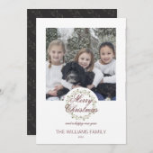 Foto Schwarze Weihnachtskarte Aquarellkranz (Vorne/Hinten)