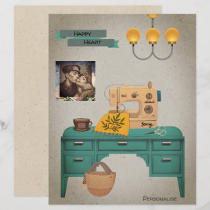 Foto-Scrapbook der Vintagen Nähmaschine