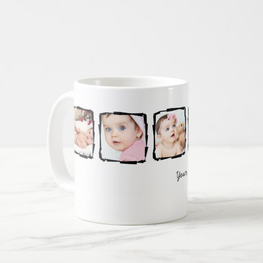 Foto Scribble Frame Personalisiert Unique Custom Kaffeetasse (Vorderseite Links)