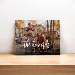 Foto Script Calligraphy Family Puzzle<br><div class="desc">Foto und Nachname sind in der modernen Schrift.</div>