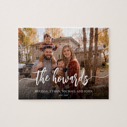 Foto Script Calligraphy Family Puzzle (Horizontal)