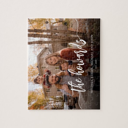 Foto Script Calligraphy Family Puzzle (Vertikal)