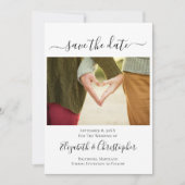 Foto Script Calligraphy Trendy Save The Date (Vorderseite)