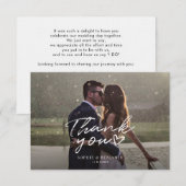 Foto Script Elegant Wedding Dankeskarte (Vorne/Hinten)