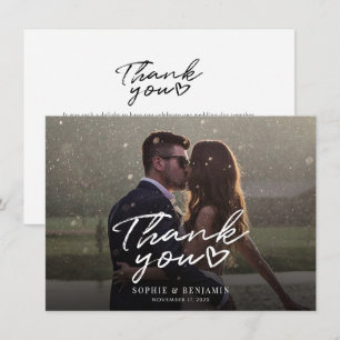 Foto Script Elegant Wedding Dankeskarte