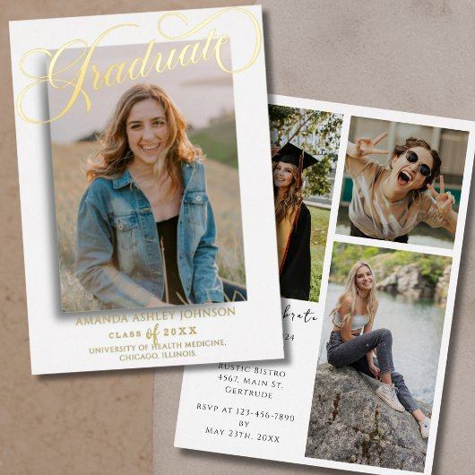 Foto Script Graduate Schwarz-weiß Abschluss Folieneinladung