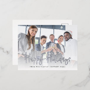 Foto Script LOgo QR Code Happy Holidays Real Folien Feiertagspostkarte