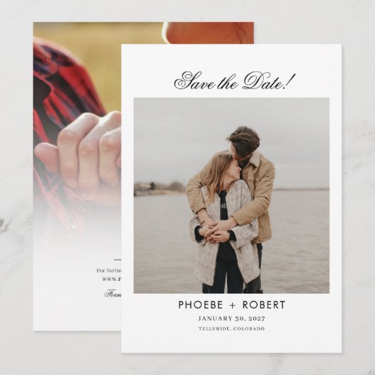 Foto Script Moderne Hochzeiten speichern das Datum Save The Date (Vorne/Hinten)