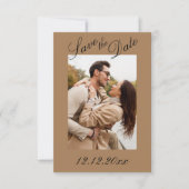 Foto Script Moderner Streifen Save the Date neutra (Vorderseite)