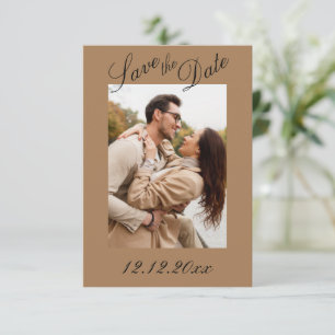 Foto Script Moderner Streifen Save the Date neutra