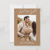 Foto Script Moderner Streifen Save the Date neutra (Vorderseite)